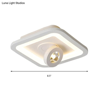 DecorBites™ DecorBites™ Modern LED Flush Mount Ceiling Light in Acrylic Square/Round Shape - Warm/White Light, Black or White Fixture