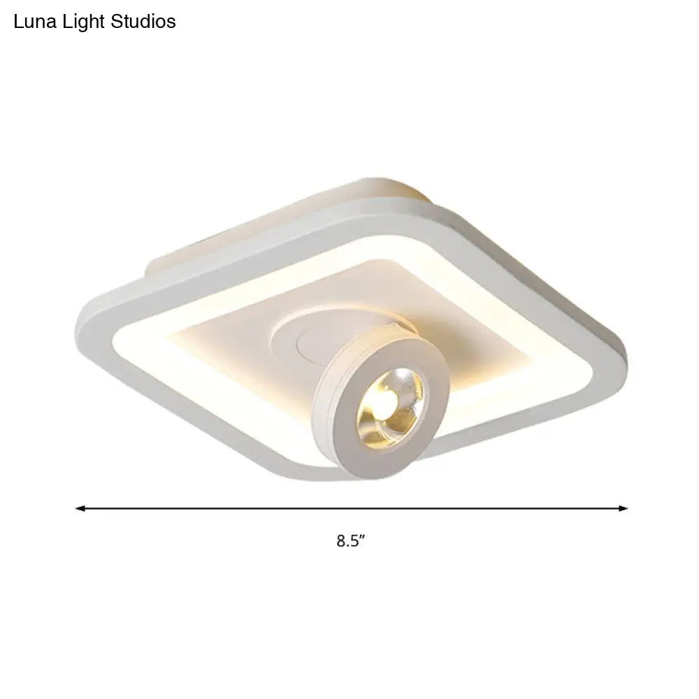 DecorBites™ DecorBites™ Modern LED Flush Mount Ceiling Light in Acrylic Square/Round Shape - Warm/White Light, Black or White Fixture