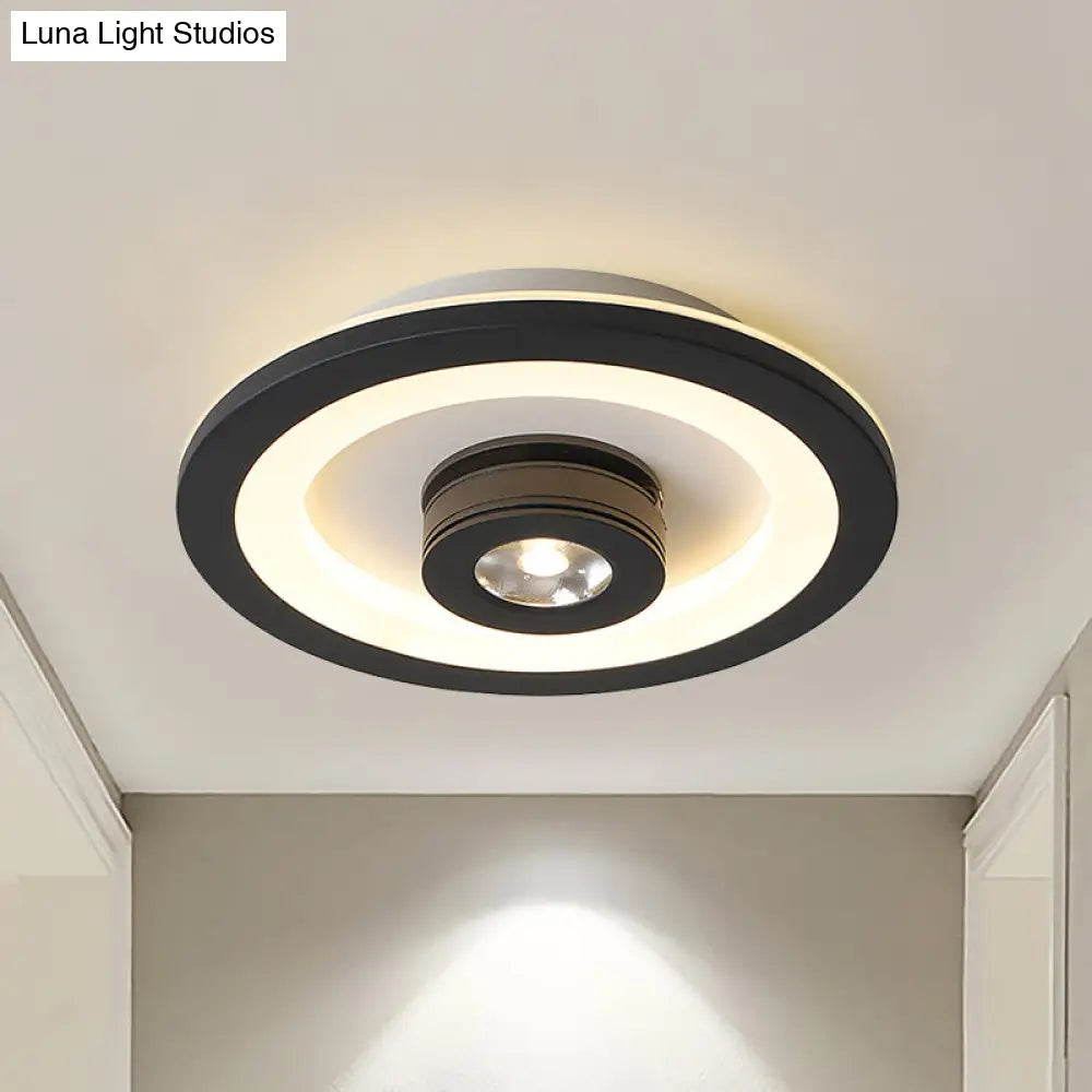 DecorBites™ DecorBites™ Modern LED Flush Mount Ceiling Light in Acrylic Square/Round Shape - Warm/White Light, Black or White Fixture