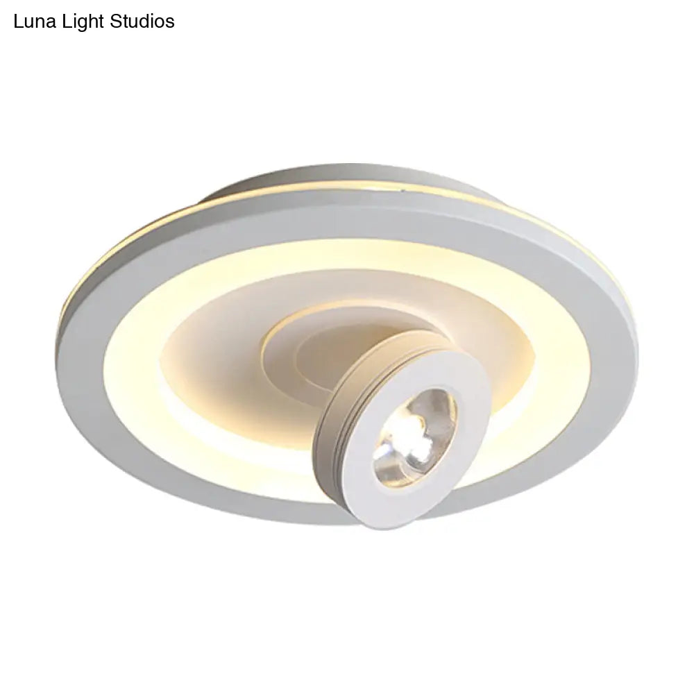 DecorBites™ DecorBites™ Modern LED Flush Mount Ceiling Light in Acrylic Square/Round Shape - Warm/White Light, Black or White Fixture