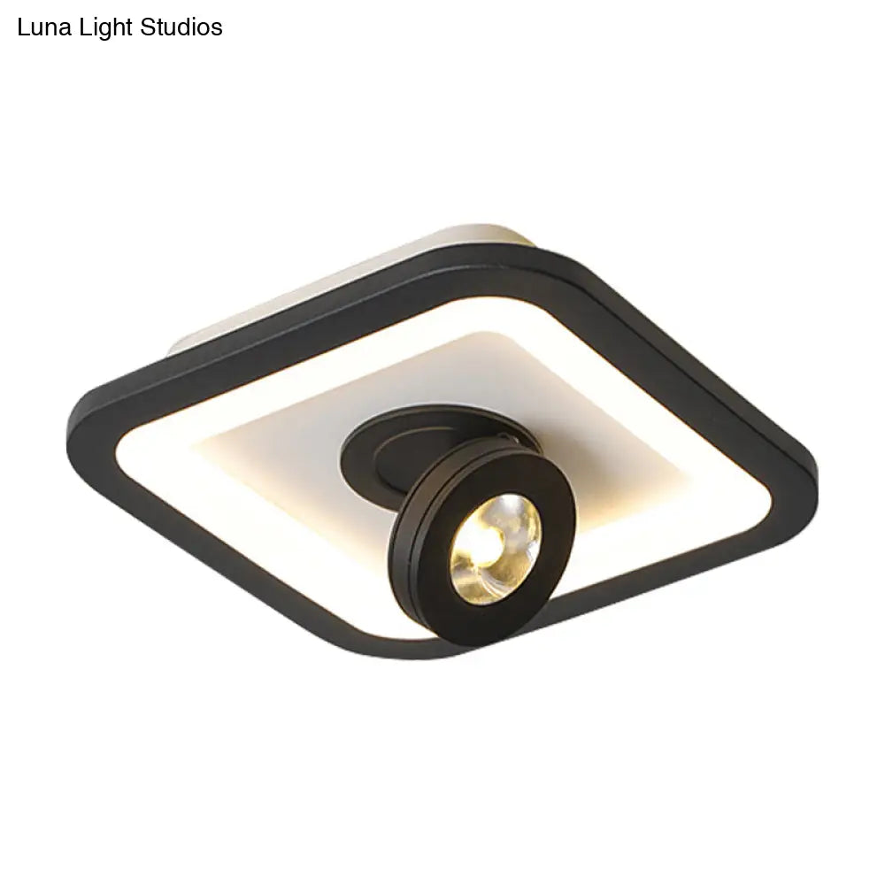 DecorBites™ DecorBites™ Modern LED Flush Mount Ceiling Light in Acrylic Square/Round Shape - Warm/White Light, Black or White Fixture