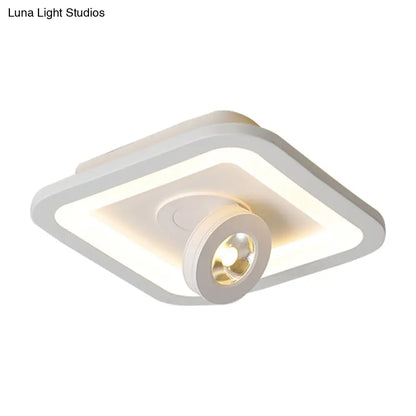 DecorBites™ DecorBites™ Modern LED Flush Mount Ceiling Light in Acrylic Square/Round Shape - Warm/White Light, Black or White Fixture