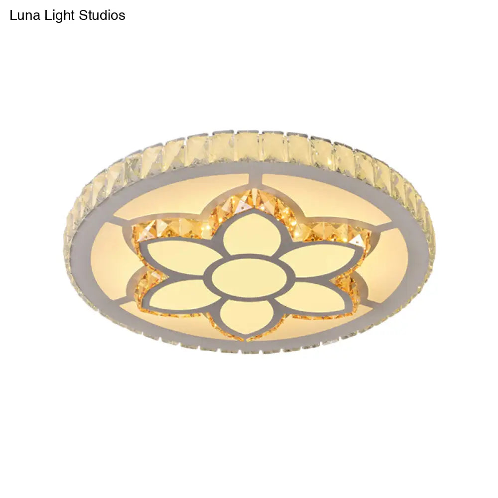 DecorBites™ DecorBites™ Modern LED Flush Mount Ceiling Light with Clear Crystal Design for Bedroom