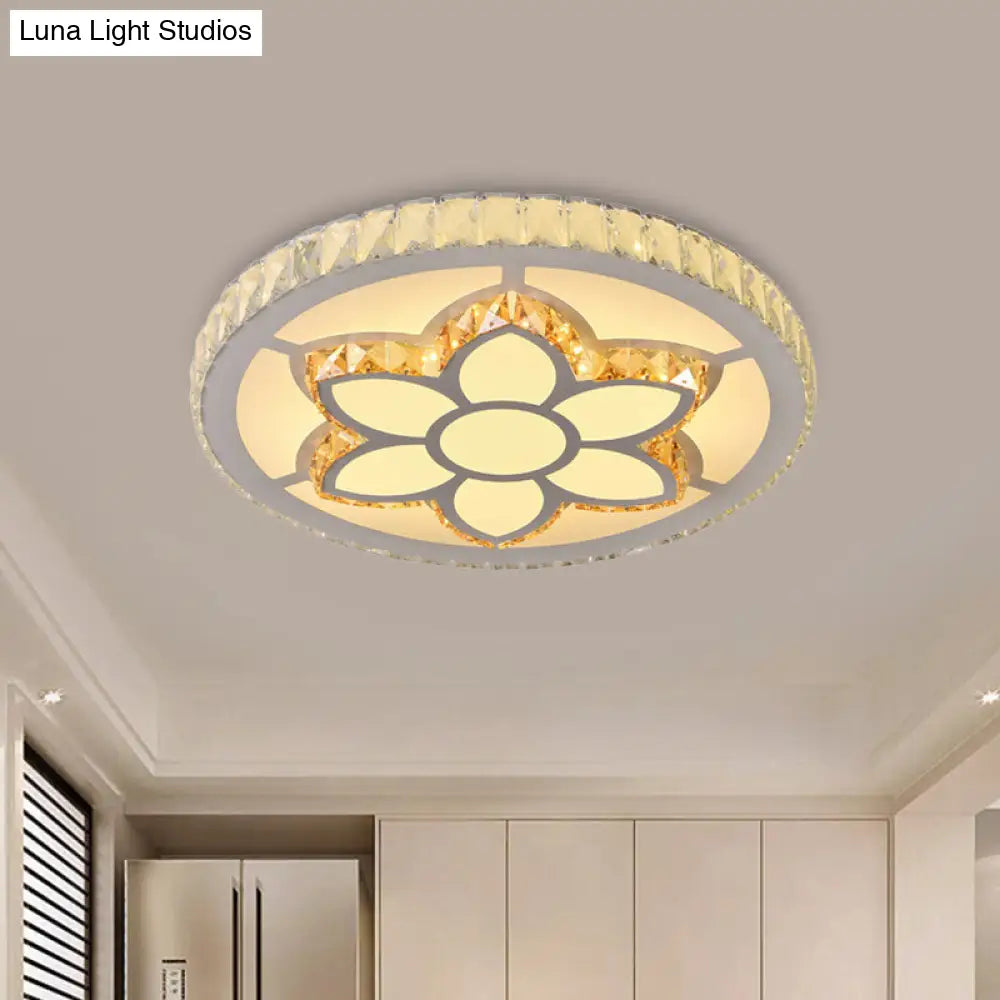 DecorBites™ DecorBites™ Modern LED Flush Mount Ceiling Light with Clear Crystal Design for Bedroom