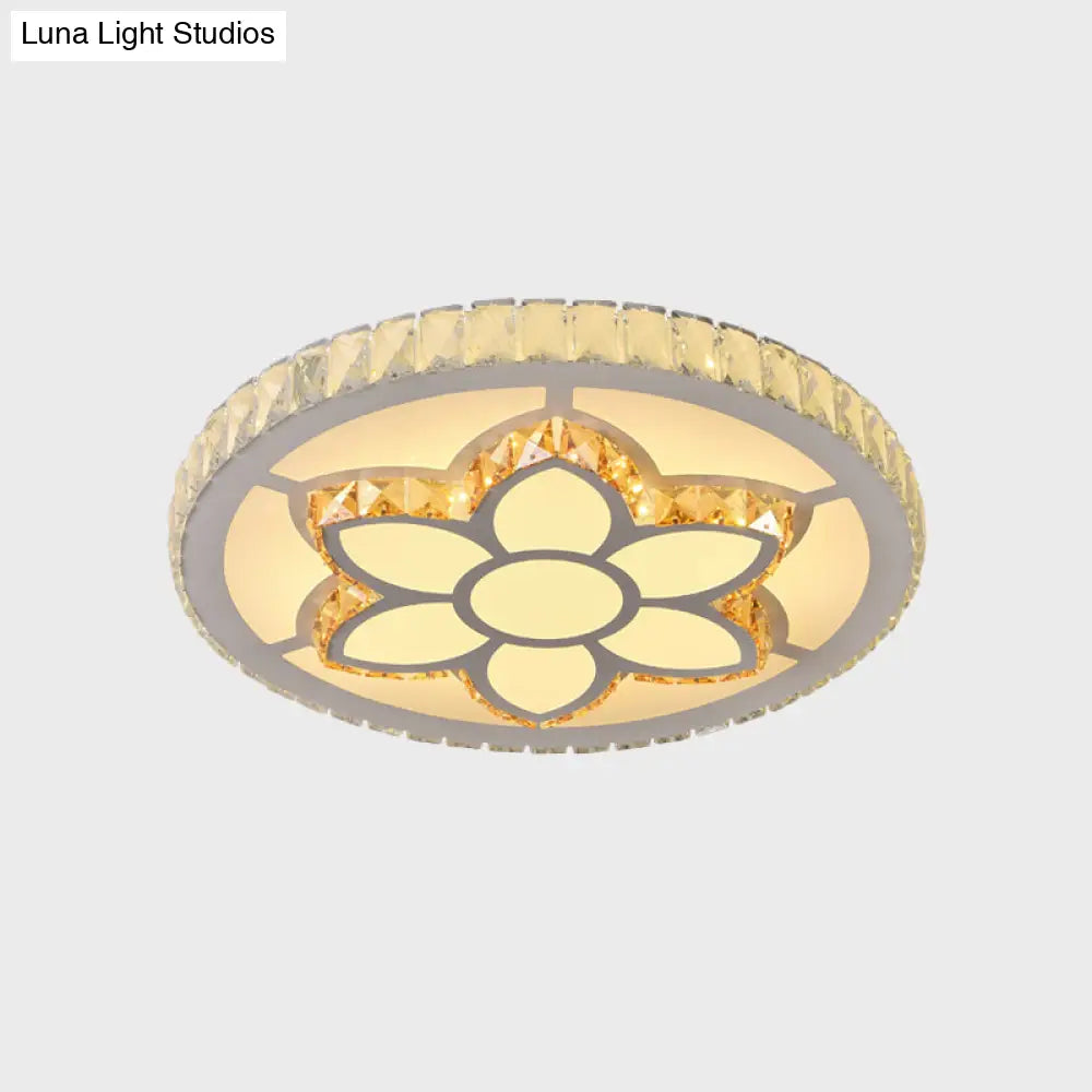 DecorBites™ DecorBites™ Modern LED Flush Mount Ceiling Light with Clear Crystal Design for Bedroom