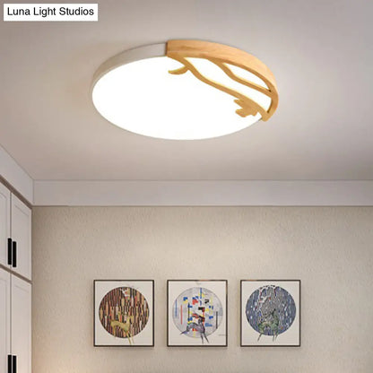 DecorBites™ DecorBites™ Modern LED Flush Mount Ceiling Light with Wood Frame and Acrylic Diffuser (White/Warm Light, 16"/19.5" Diameter)