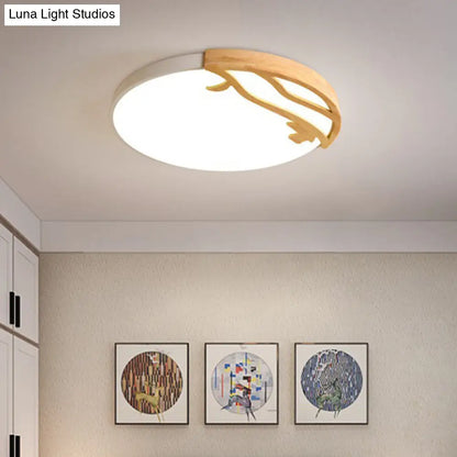 DecorBites™ DecorBites™ Modern LED Flush Mount Ceiling Light with Wood Frame and Acrylic Diffuser (White/Warm Light, 16"/19.5" Diameter)