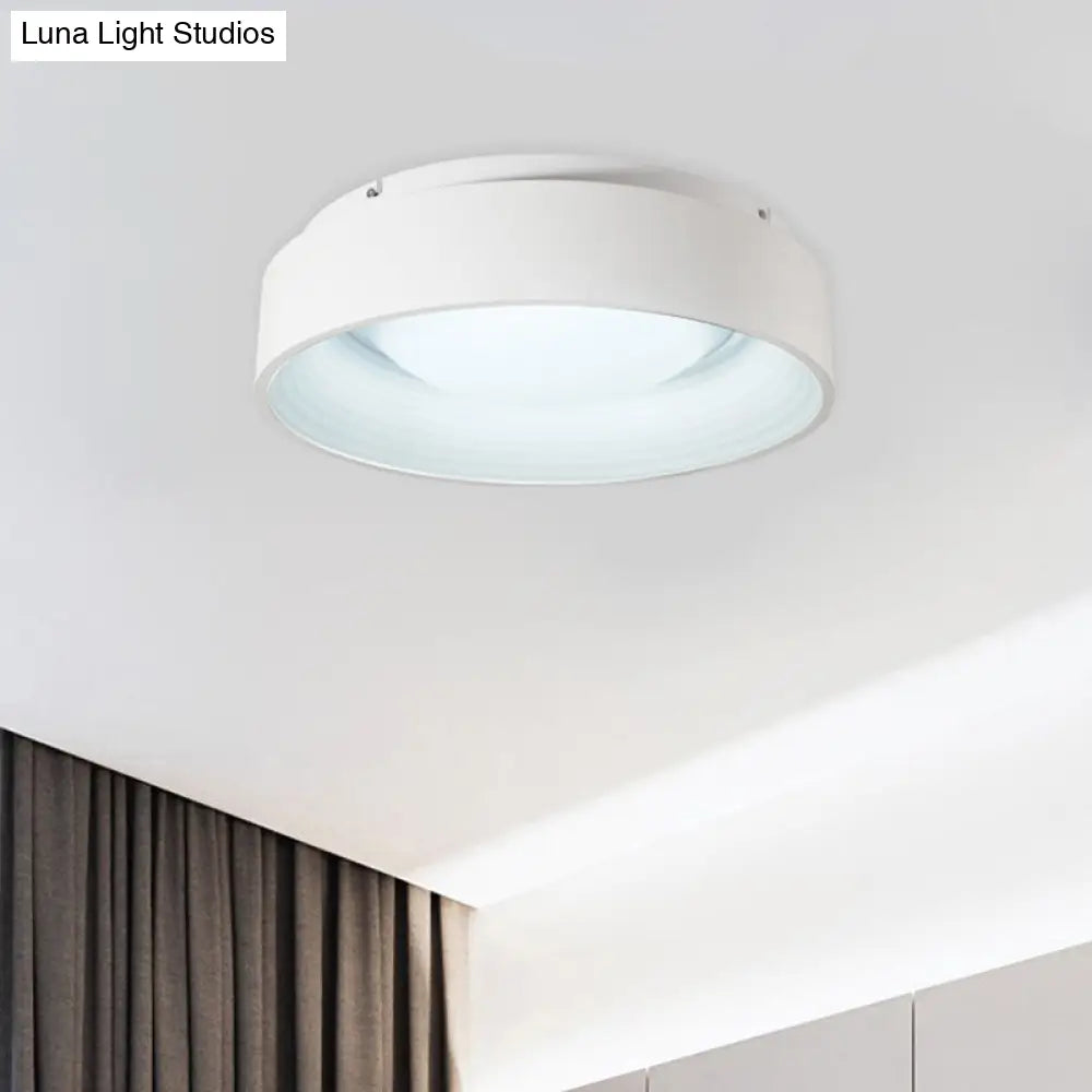 DecorBites™ DecorBites™ Modern LED Flush Mount Drum Ceiling Light for Bedroom, White Acrylic, 18"/23.5" Dia