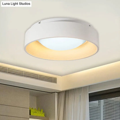 DecorBites™ DecorBites™ Modern LED Flush Mount Drum Ceiling Light for Bedroom, White Acrylic, 18"/23.5" Dia