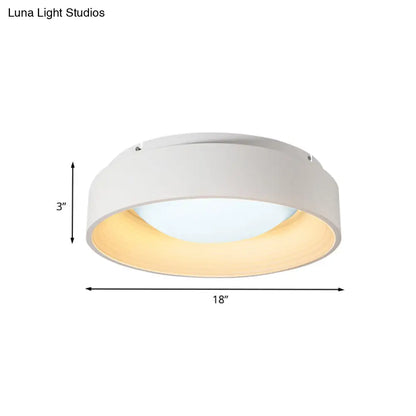 DecorBites™ DecorBites™ Modern LED Flush Mount Drum Ceiling Light for Bedroom, White Acrylic, 18"/23.5" Dia