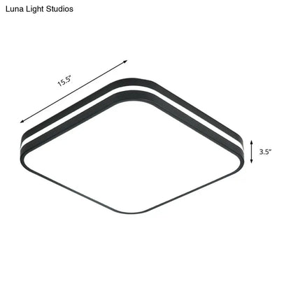 DecorBites™ DecorBites™ Modern LED Flush Mount Lamp – Black Square/Rectangle Acrylic Fixture in White Light, 16"/19.5"/25.5" Wide