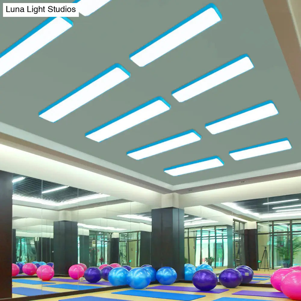 DecorBites™ DecorBites™ Modern LED Flush Mount Lighting Fixture in Acrylic with Rectangular Shape for Gymnasium