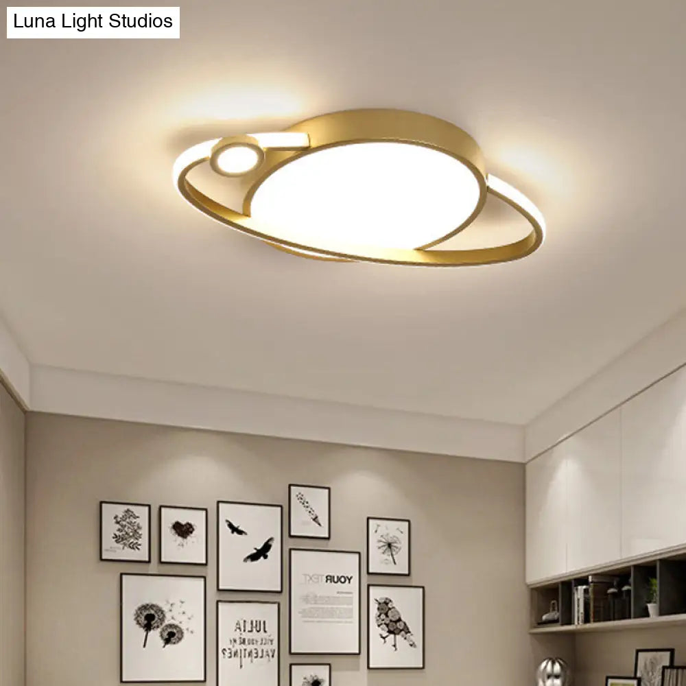 DecorBites™ DecorBites™ Modern LED Flush Mount Spotlight - Gold Circle Acrylic Ceiling Light in Warm/White