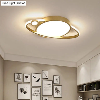 DecorBites™ DecorBites™ Modern LED Flush Mount Spotlight - Gold Circle Acrylic Ceiling Light in Warm/White