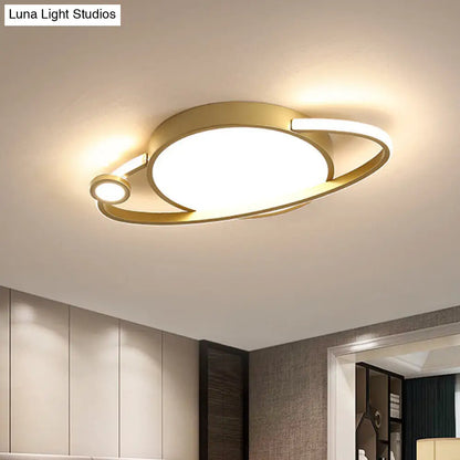 DecorBites™ DecorBites™ Modern LED Flush Mount Spotlight - Gold Circle Acrylic Ceiling Light in Warm/White