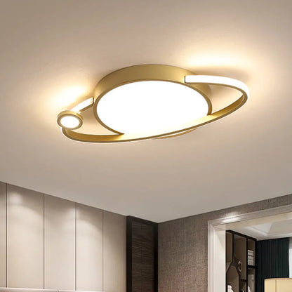 DecorBites™ DecorBites™ Modern LED Flush Mount Spotlight - Gold Circle Acrylic Ceiling Light in Warm/White