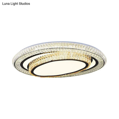 DecorBites™ DecorBites™ Modern LED Flushmount Crystal Ceiling Light with Black Finish