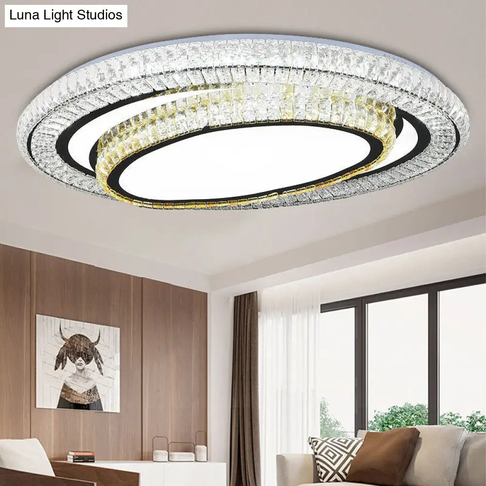 DecorBites™ DecorBites™ Modern LED Flushmount Crystal Ceiling Light with Black Finish