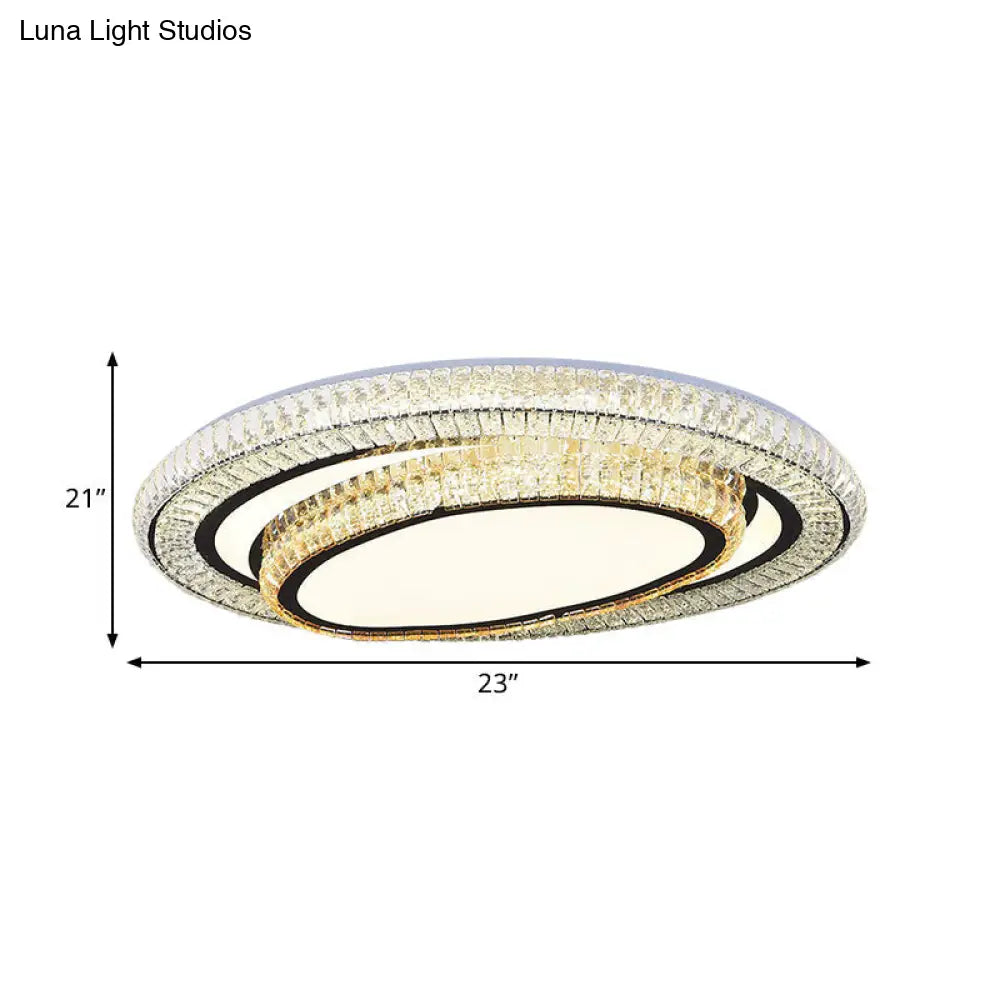 DecorBites™ DecorBites™ Modern LED Flushmount Crystal Ceiling Light with Black Finish