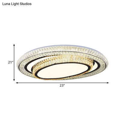 DecorBites™ DecorBites™ Modern LED Flushmount Crystal Ceiling Light with Black Finish