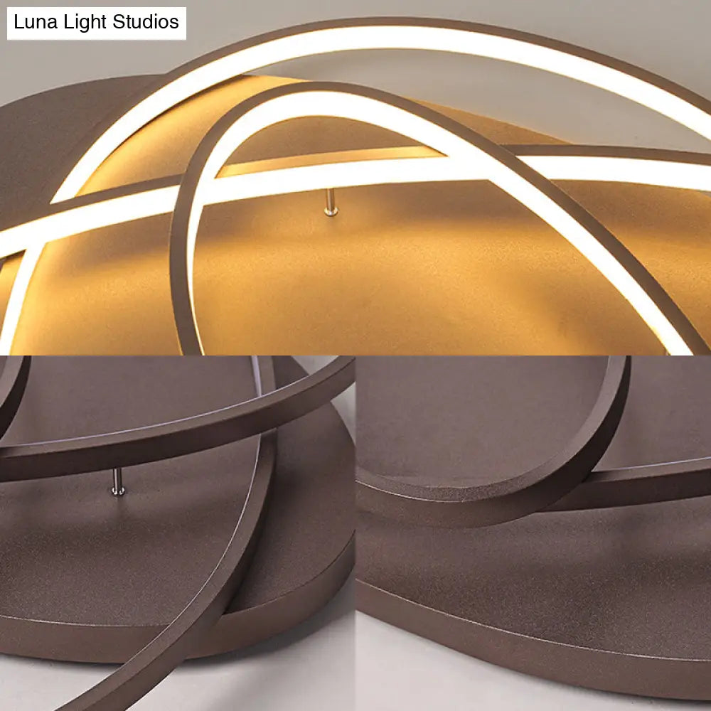 DecorBites™ DecorBites™ Modern LED Flushmount Light: Stylish Acrylic Ceiling Lamp for Office/Coffee Shop with Oval Shape - Brown