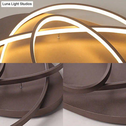 DecorBites™ DecorBites™ Modern LED Flushmount Light: Stylish Acrylic Ceiling Lamp for Office/Coffee Shop with Oval Shape - Brown