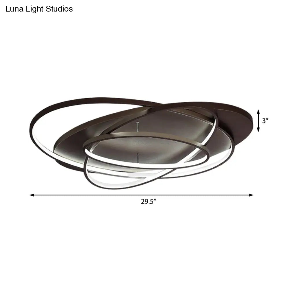 DecorBites™ DecorBites™ Modern LED Flushmount Light: Stylish Acrylic Ceiling Lamp for Office/Coffee Shop with Oval Shape - Brown