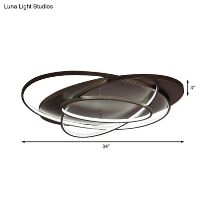 DecorBites™ DecorBites™ Modern LED Flushmount Light: Stylish Acrylic Ceiling Lamp for Office/Coffee Shop with Oval Shape - Brown