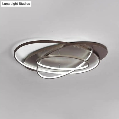 DecorBites™ DecorBites™ Modern LED Flushmount Light: Stylish Acrylic Ceiling Lamp for Office/Coffee Shop with Oval Shape - Brown