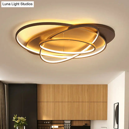 DecorBites™ DecorBites™ Modern LED Flushmount Light: Stylish Acrylic Ceiling Lamp for Office/Coffee Shop with Oval Shape - Brown
