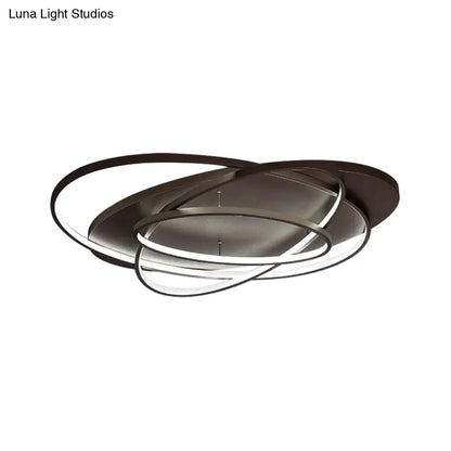 DecorBites™ DecorBites™ Modern LED Flushmount Light: Stylish Acrylic Ceiling Lamp for Office/Coffee Shop with Oval Shape - Brown