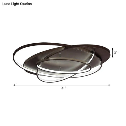 DecorBites™ DecorBites™ Modern LED Flushmount Light: Stylish Acrylic Ceiling Lamp for Office/Coffee Shop with Oval Shape - Brown