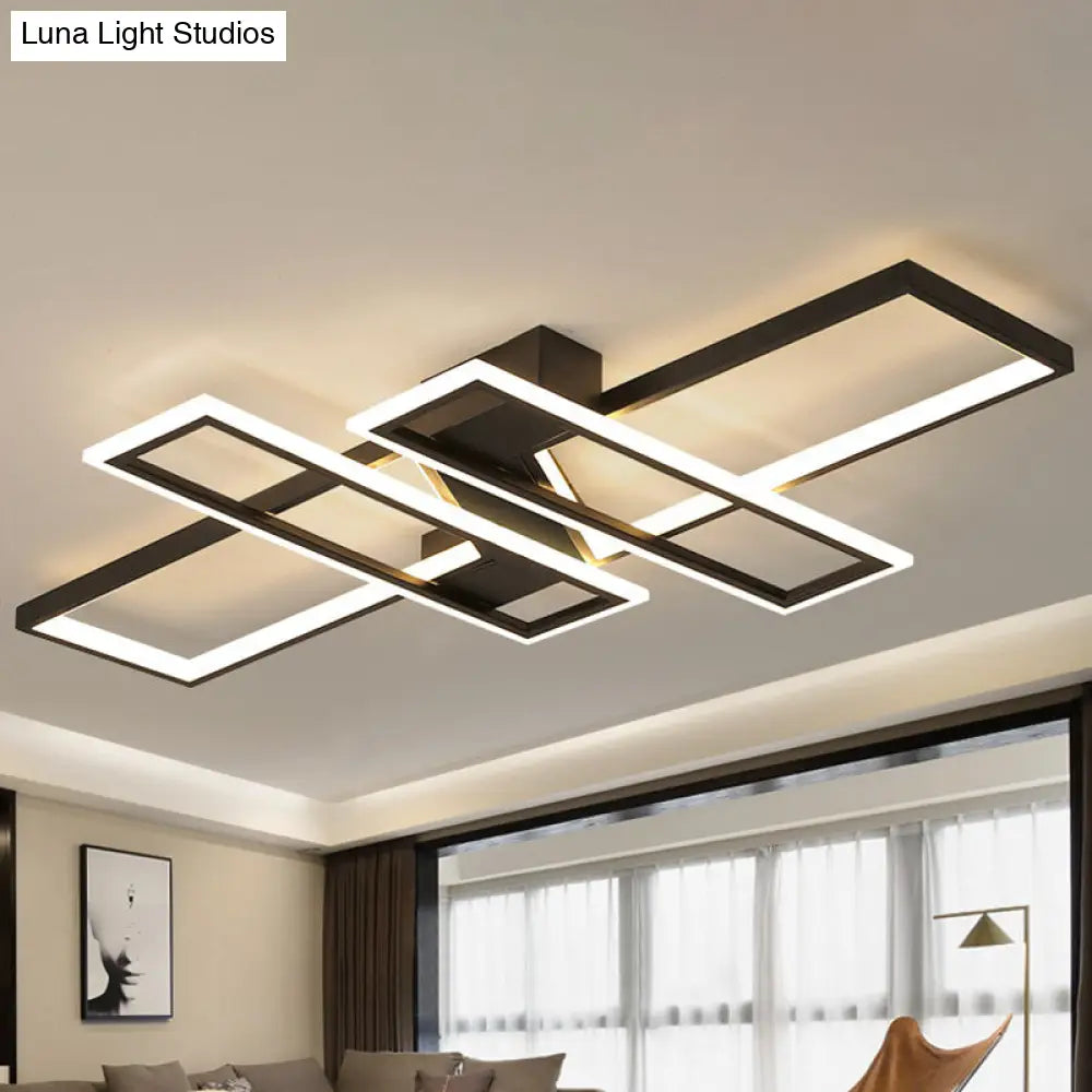DecorBites™ DecorBites™ Modern LED Frame Ceiling Mount Light for Living Room - Acrylic Semi Flush Fixture