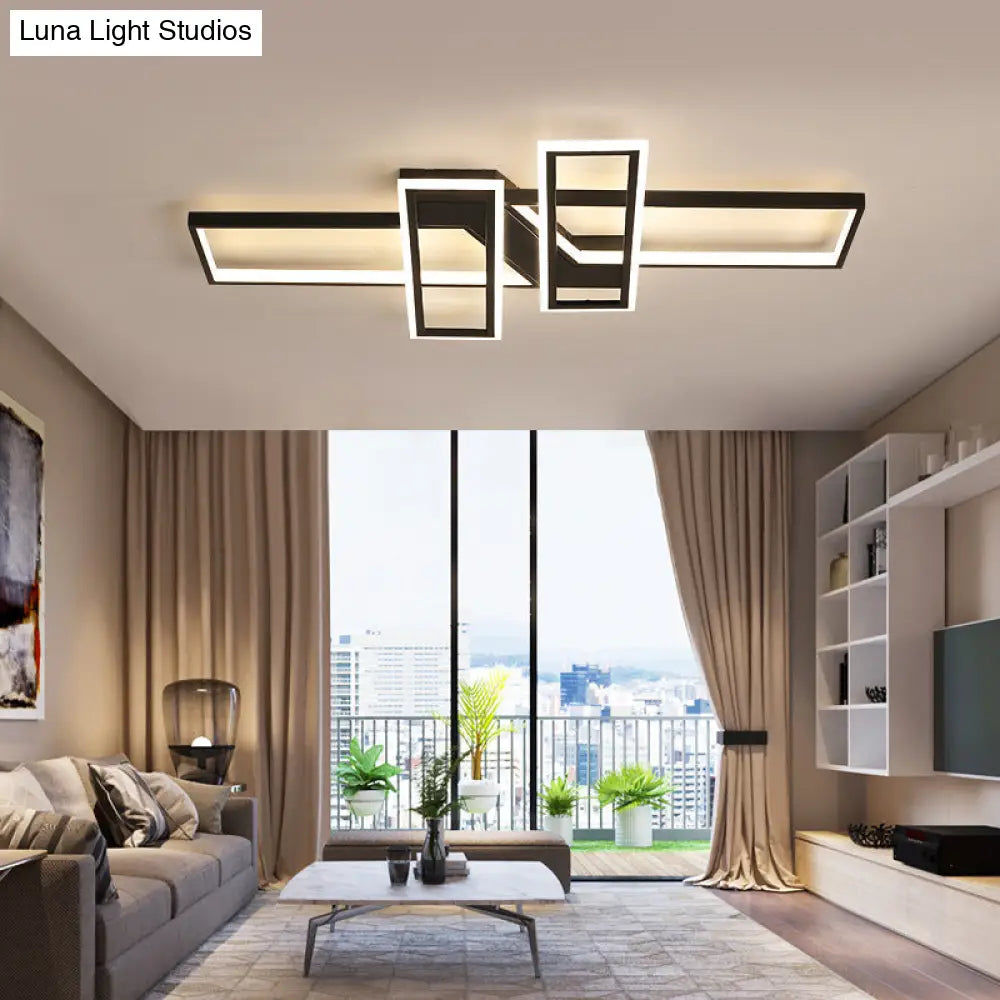 DecorBites™ DecorBites™ Modern LED Frame Ceiling Mount Light for Living Room - Acrylic Semi Flush Fixture