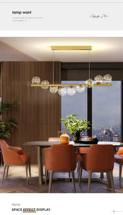 Modern LED Glass Chandelier for Dining Room - Chandelier