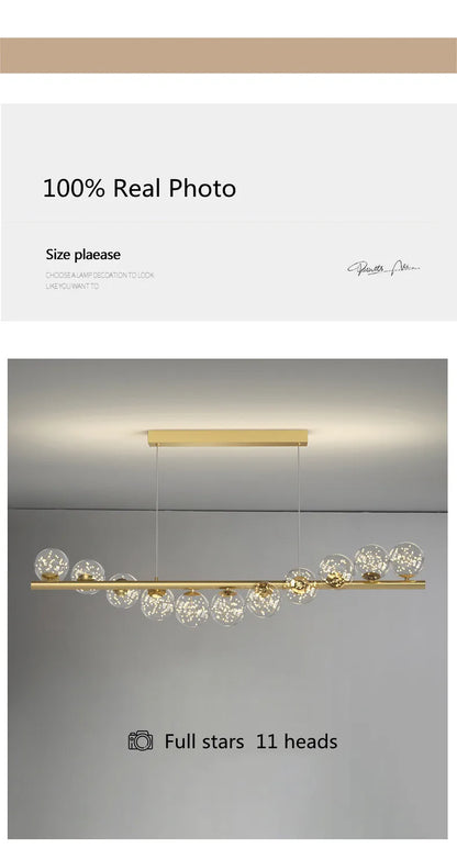 Modern LED Glass Chandelier for Dining Room - Chandelier