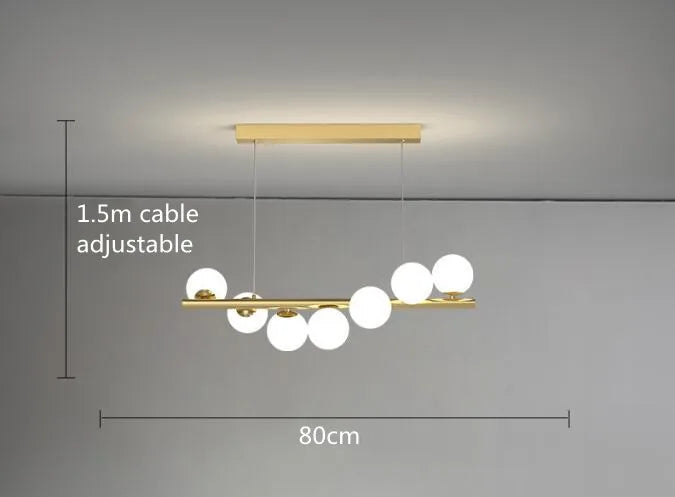 Modern LED Glass Chandelier for Dining Room - 7 head G9 no bulb - Chandelier