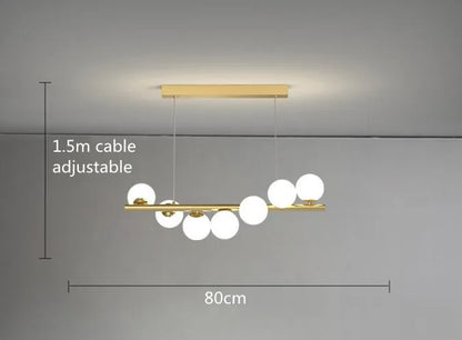 Modern LED Glass Chandelier for Dining Room - 7 head G9 no bulb - Chandelier
