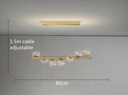 Modern LED Glass Chandelier for Dining Room - 7 head led strip - Chandelier