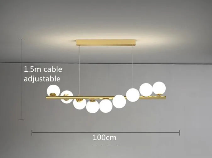 Modern LED Glass Chandelier for Dining Room - 9 head G9 no bulb - Chandelier