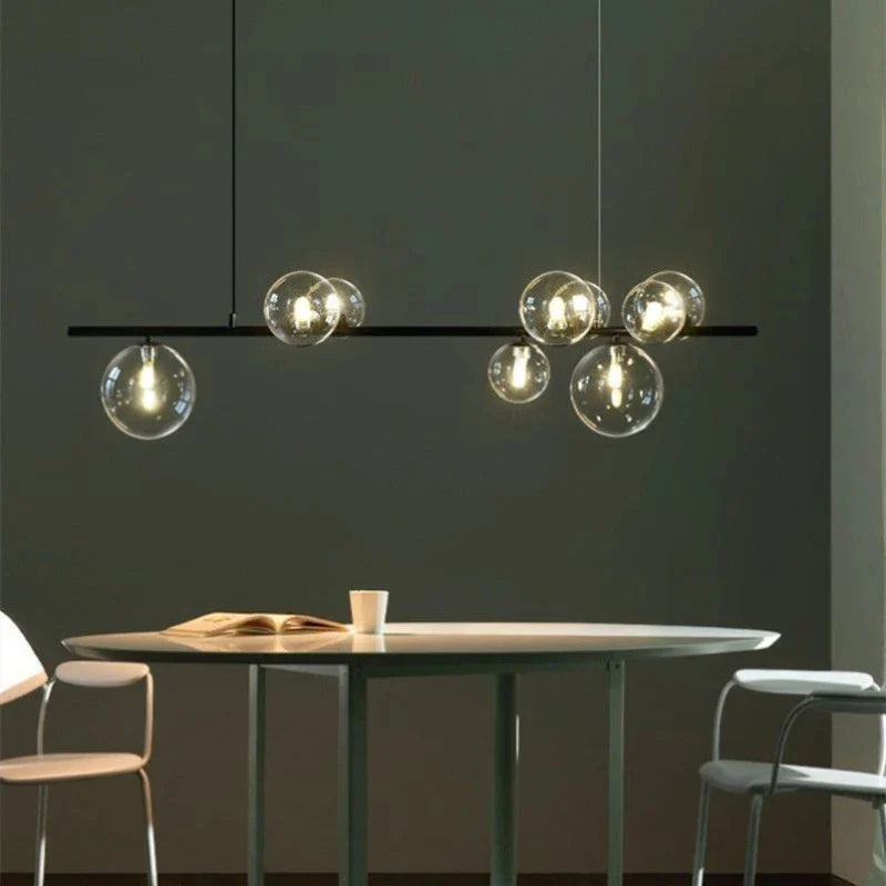 Modern LED Glass Chandelier with Adjustable Cord - Chandelier