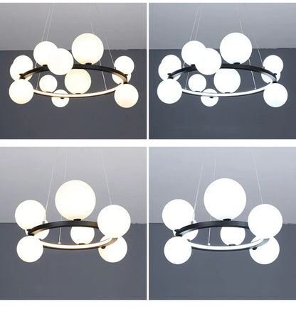 Modern LED Glass Chandelier with Adjustable Cord - Chandelier