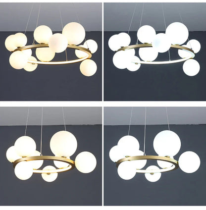 Modern LED Glass Chandelier with Adjustable Cord - Chandelier