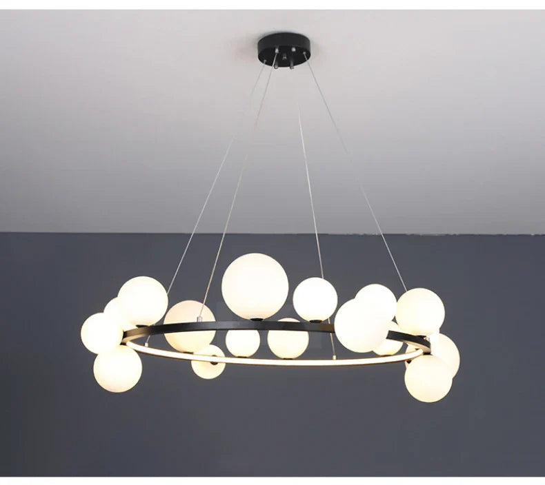Modern LED Glass Chandelier with Adjustable Cord - Chandelier