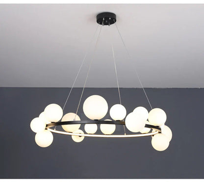 Modern LED Glass Chandelier with Adjustable Cord - Chandelier