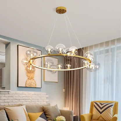 Modern LED Glass Chandelier with Adjustable Cord - Chandelier