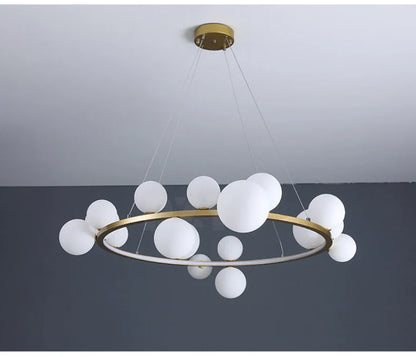 Modern LED Glass Chandelier with Adjustable Cord - Chandelier