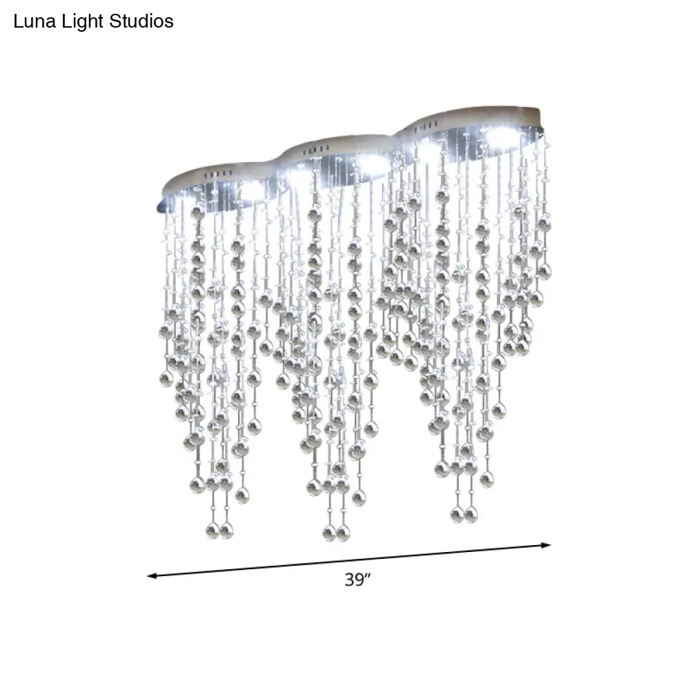 DecorBites™ DecorBites™ Modern LED Gold Flush Mount Raindrop Crystal Ceiling Lamp for Living Room