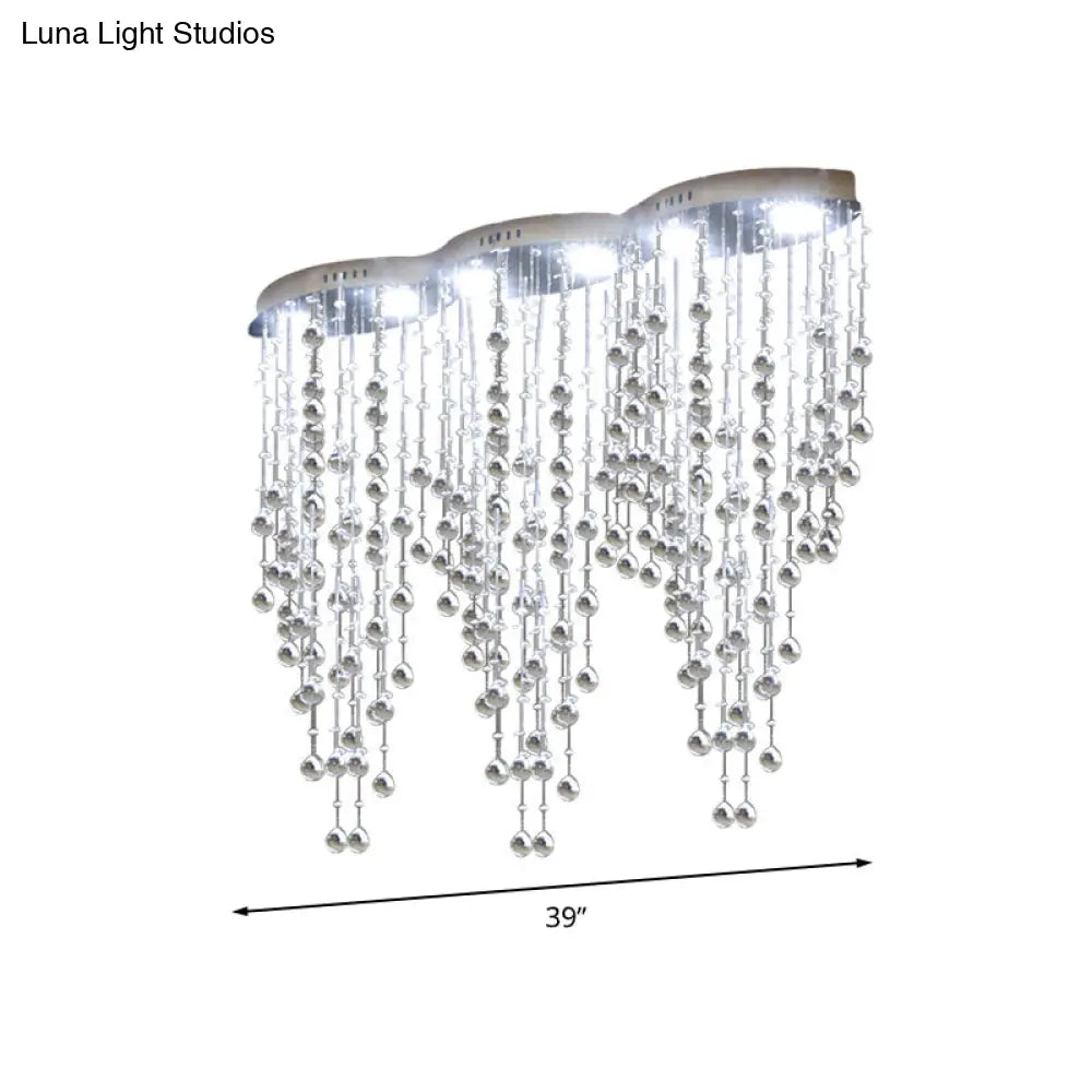DecorBites™ DecorBites™ Modern LED Gold Flush Mount Raindrop Crystal Ceiling Lamp for Living Room