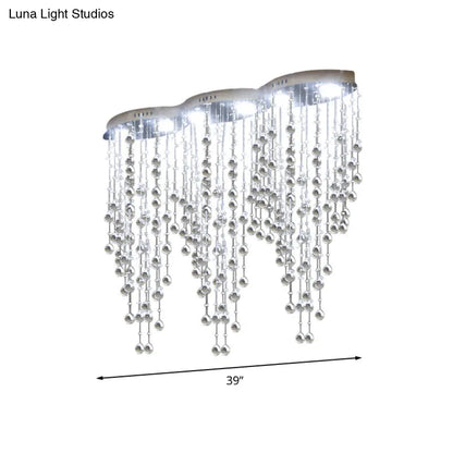DecorBites™ DecorBites™ Modern LED Gold Flush Mount Raindrop Crystal Ceiling Lamp for Living Room